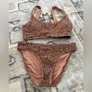 Aerie leopard two piece bathing suit.